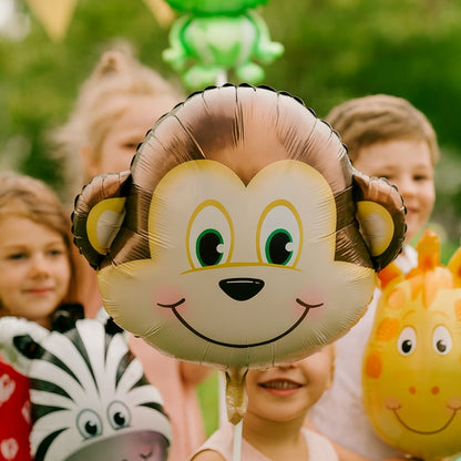 Monkey Shape Foil Balloon on Stick - Helium Quality - 16 inches - 1PC