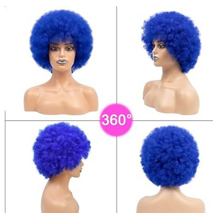 Dense Afro Wigs Blue 80 Grams Party Props for Costume Party