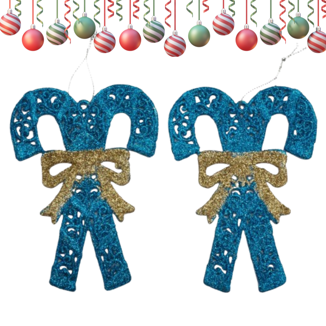 Candy Cane Hangings Blue - 2PC