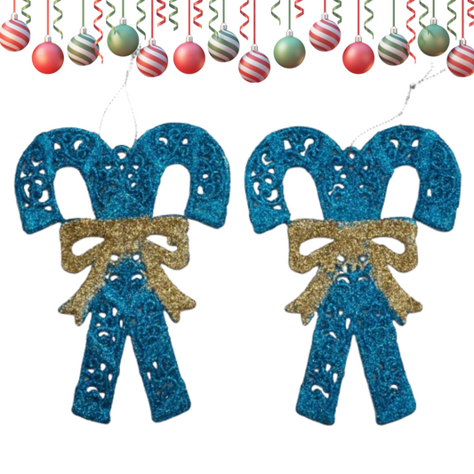 Candy Cane Hangings Blue - 2PC