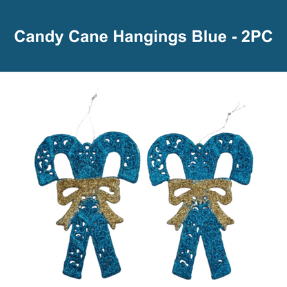 Candy Cane Hangings Blue - 2PC