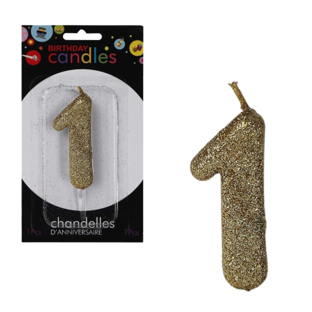 No. 1 Glitter Gold Candle