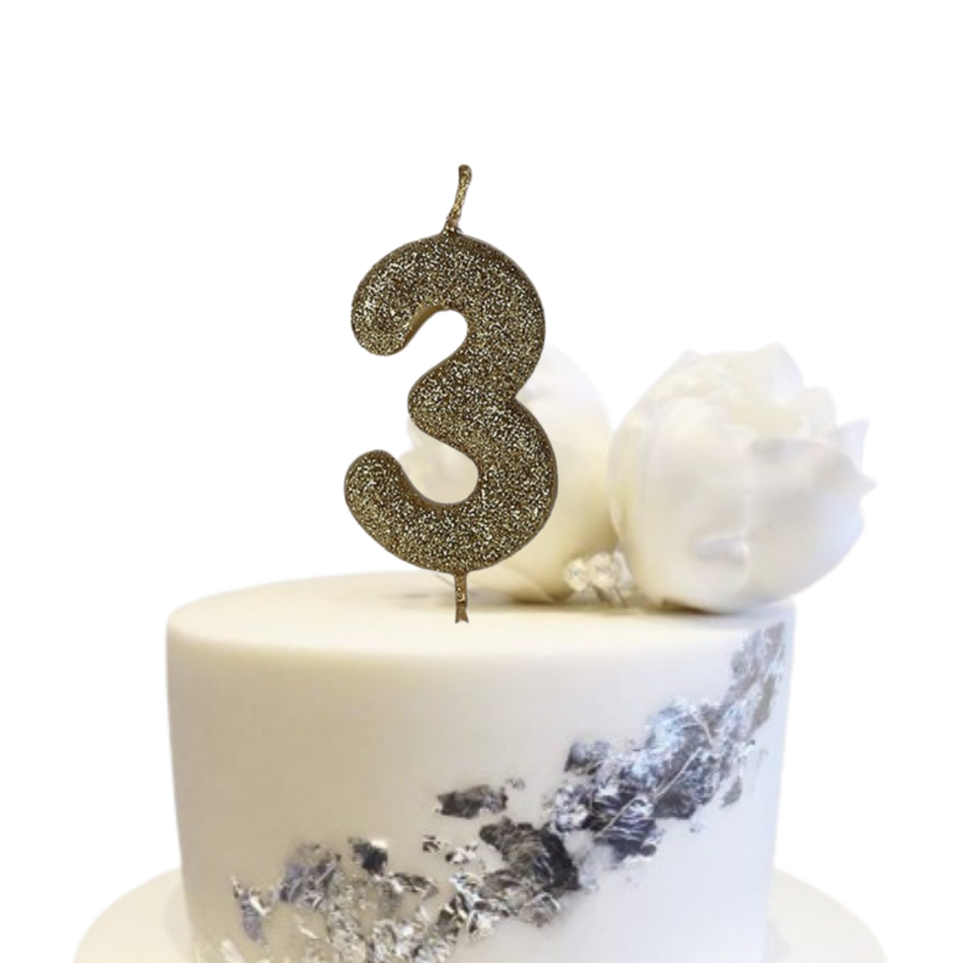 No. 3 Glitter Gold Candle