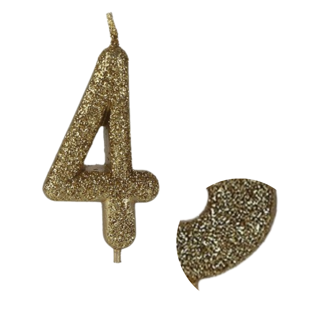 No. 4 Glitter Gold Candle