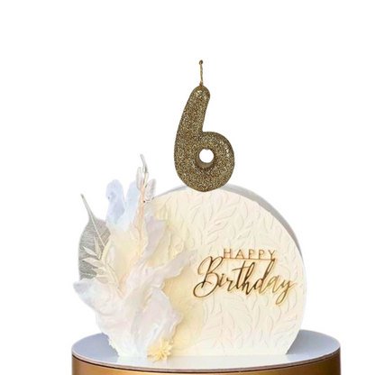 No. 6 Glitter Gold Candle