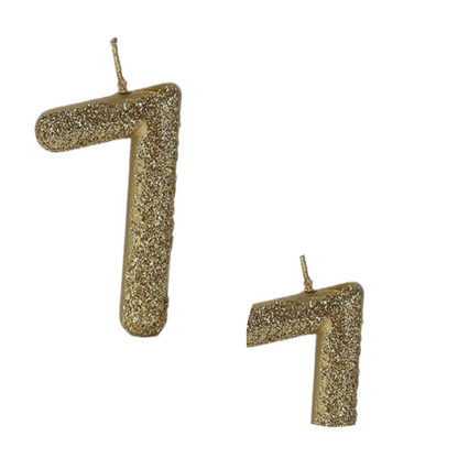 No. 7 Glitter Gold Candle