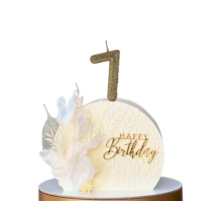 No. 7 Glitter Gold Candle