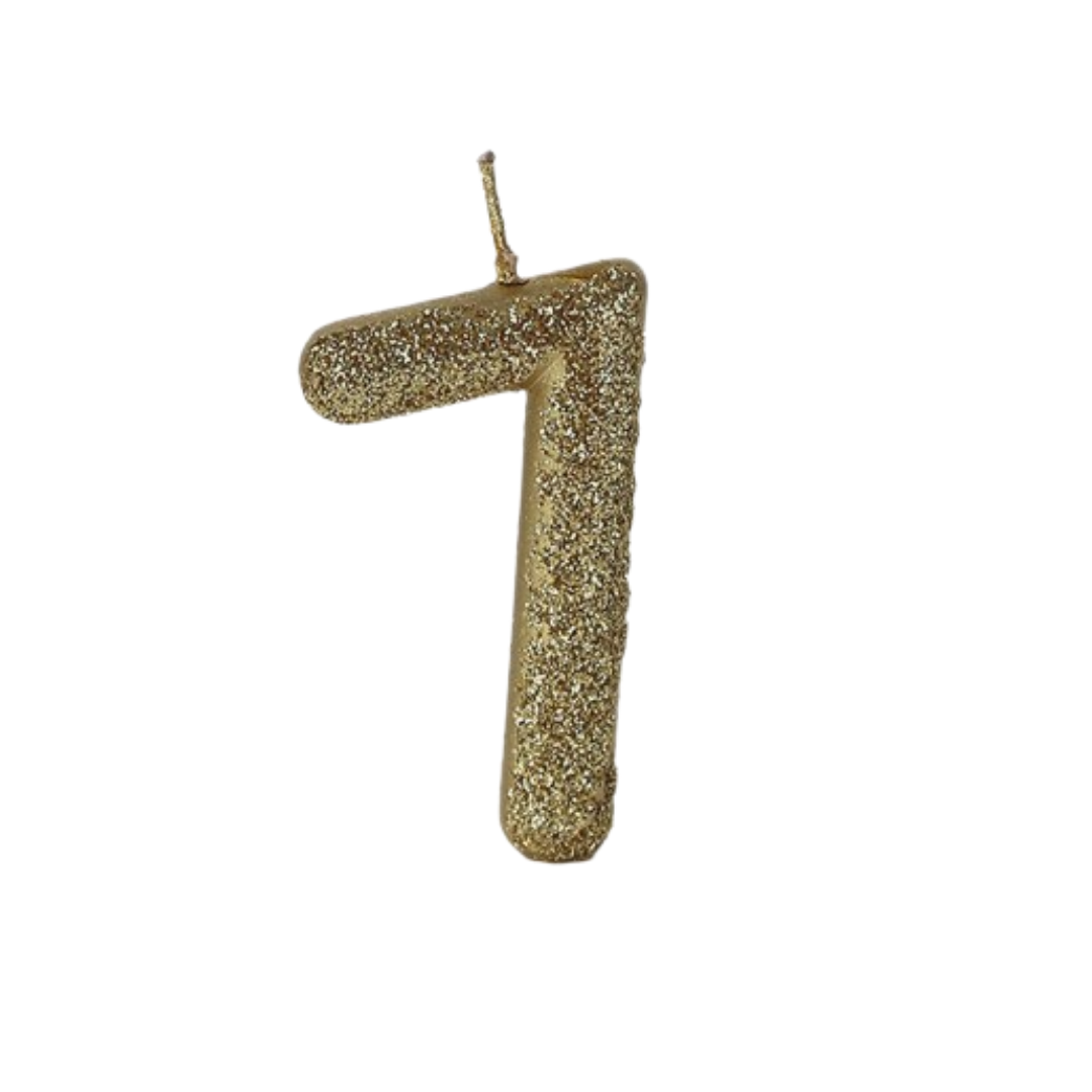 No. 7 Glitter Gold Candle