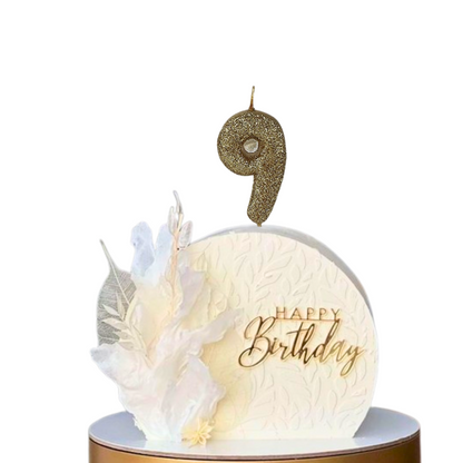 No. 9 Glitter Gold Candle