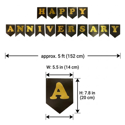 HAPPY ANNIVERSARY BLACK & GOLD