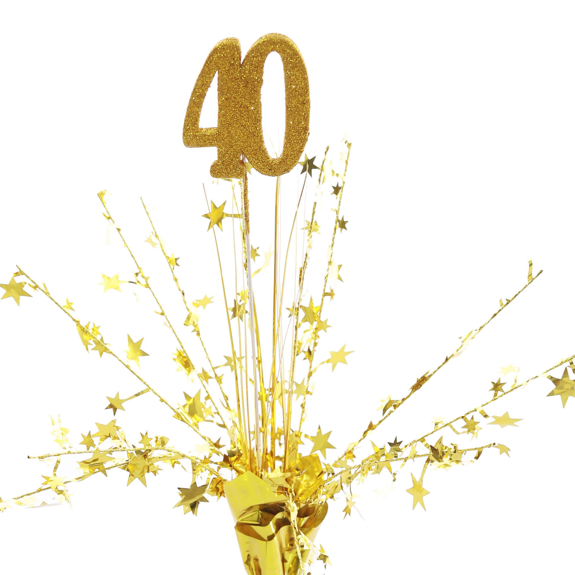 40th Birthday Centerpiece Gold