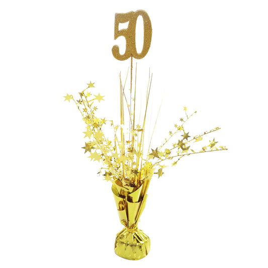 50th Birthday Centerpiece Gold