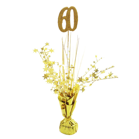 60th Birthday Centerpiece Gold