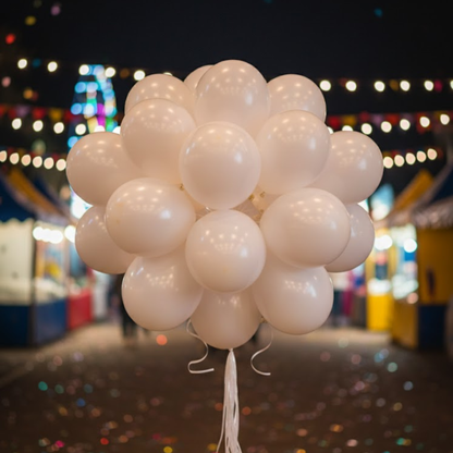 White Latex  Balloons 10" - 50PC