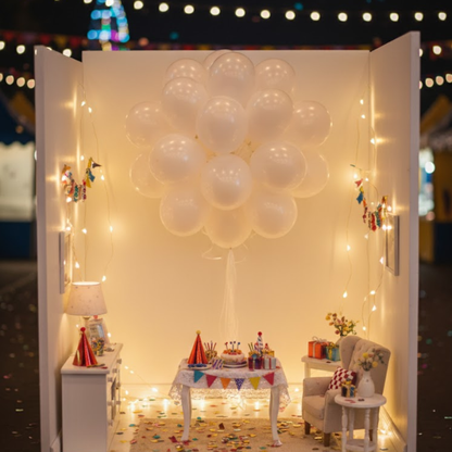 White Latex  Balloons 10" - 50PC