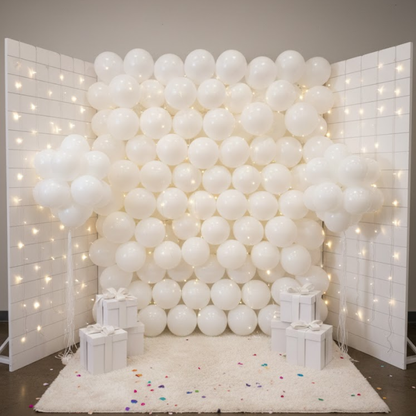 White Latex  Balloons 10" - 50PC