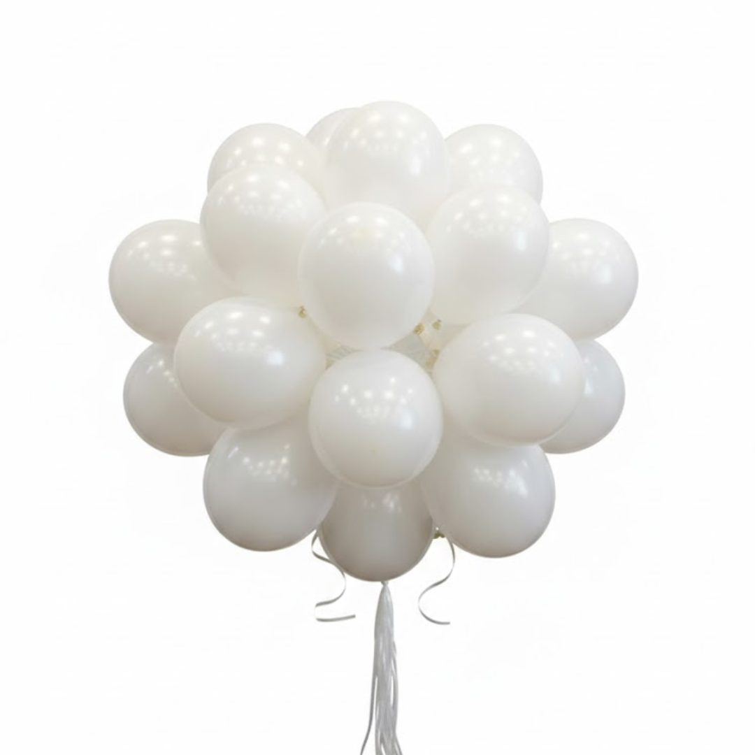 White Latex  Balloons 10" - 50PC