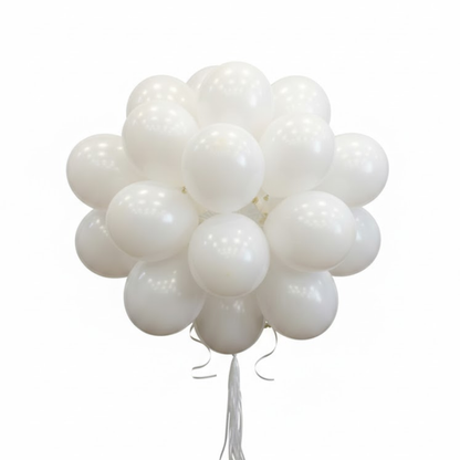 White Latex  Balloons 10" - 50PC