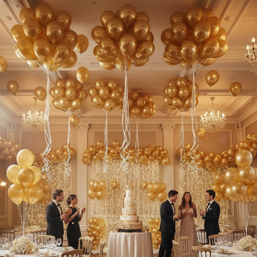 Metallic Gold Latex Balloons 10" - 20PC