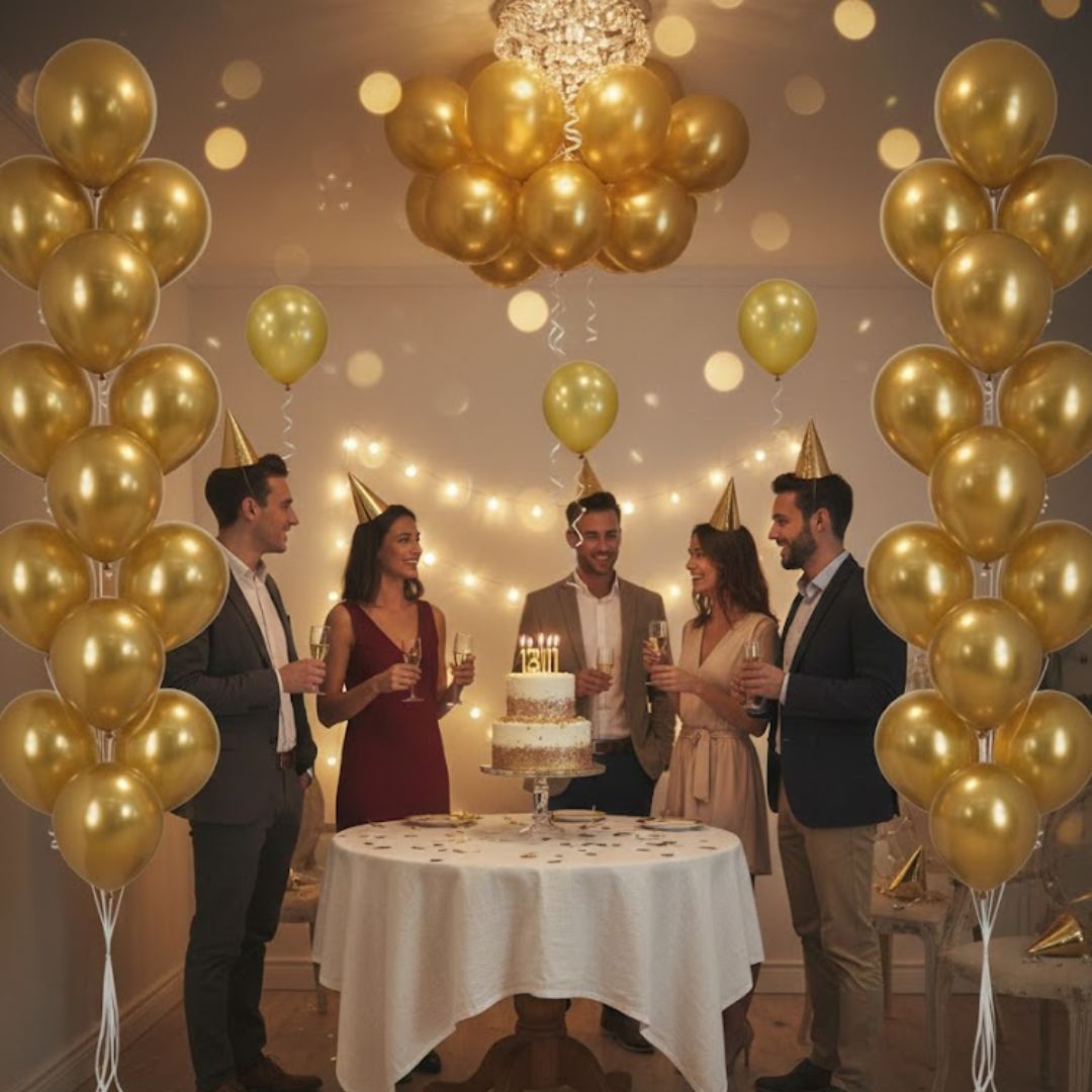 Metallic Gold Latex Balloons 10" - 20PC