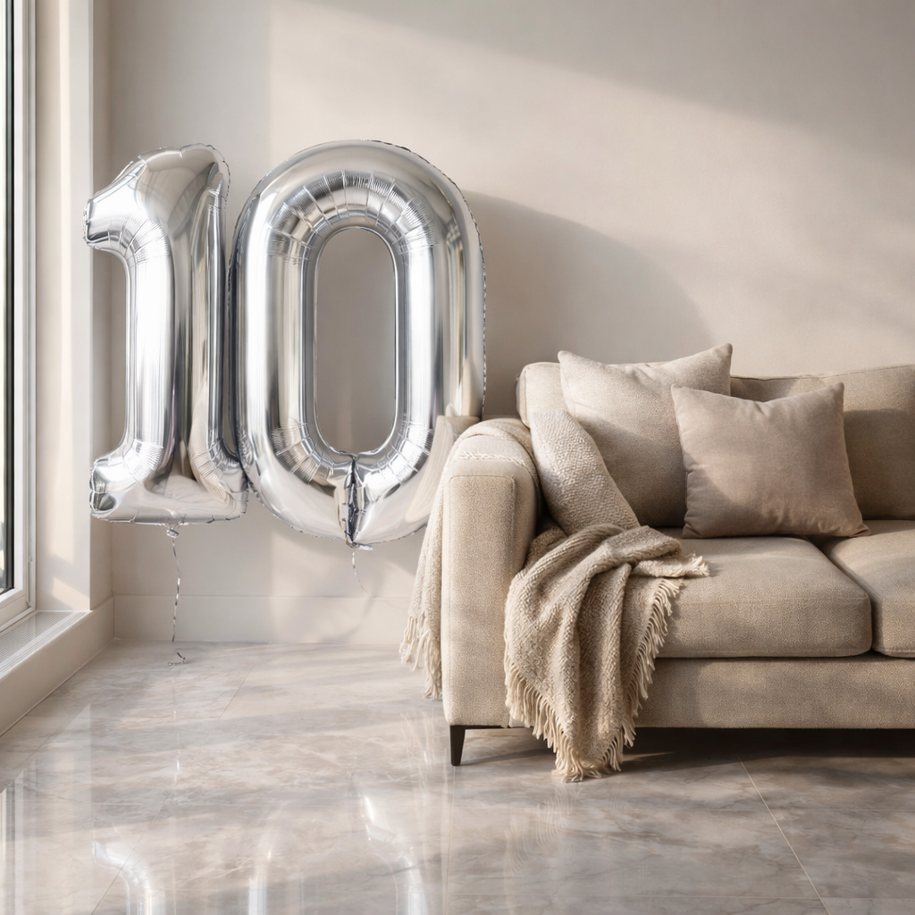 Silver Number 0 Foil Balloon 40 Inch  Air Filled Pack of 1