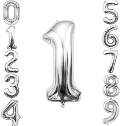 Number 1 Silver Foil Balloon - 40 inches - 1PC