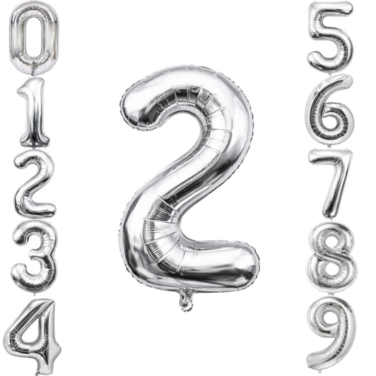 Number 2 Silver Foil Balloon - 40 inches -  1PC