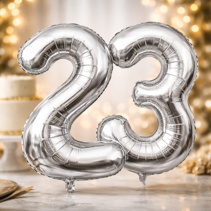 Silver Number 3 Foil Balloon 40 Inch  Air Filled Pack of 1