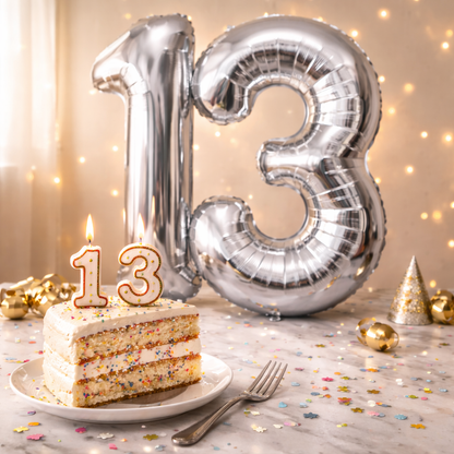 Silver Number 3 Foil Balloon 40 Inch  Air Filled Pack of 1