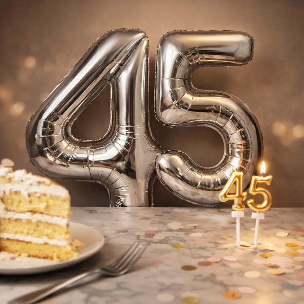 Silver Number 4 Foil Balloon 40 Inch  Air Filled Pack of 1