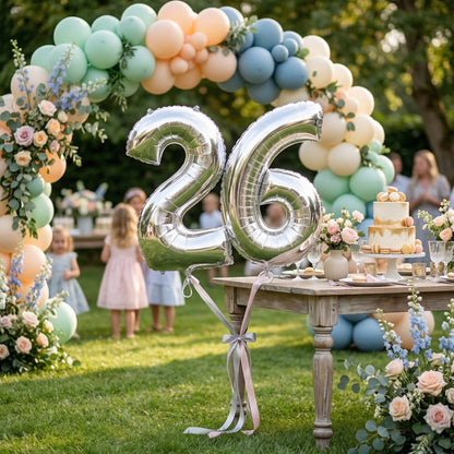 Silver Number 6 Foil Balloon