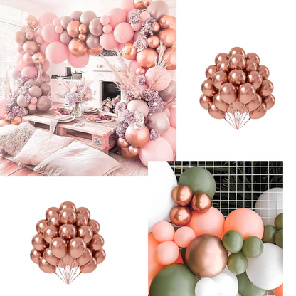 9" Chrome Rose Gold Balloons - 50PC