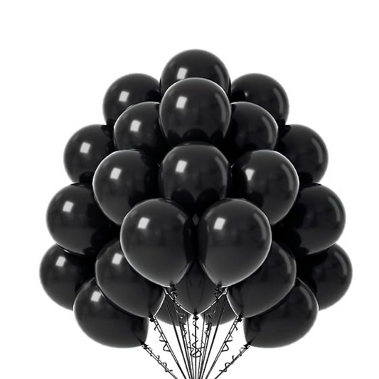 9" Chrome Black Balloons - 50PC