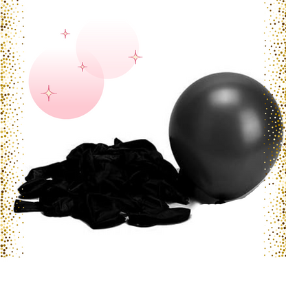 9" Chrome Black Balloons - 50PC