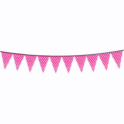 Polka Dot Buntings Hot Pink- Over 9 FT