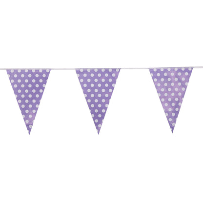 Polka Dot Buntings Purple - Over 9 FT