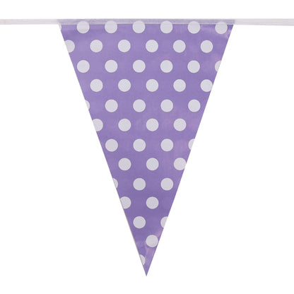 Polka Dot Buntings Purple - Over 9 FT