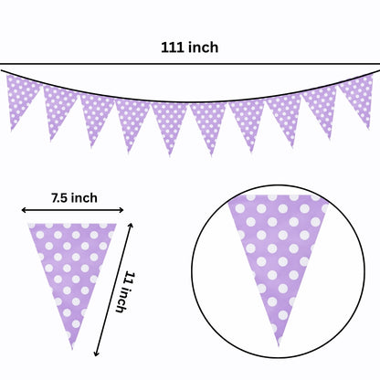 Polka Dot Buntings Purple - 9 FT - 1PC
