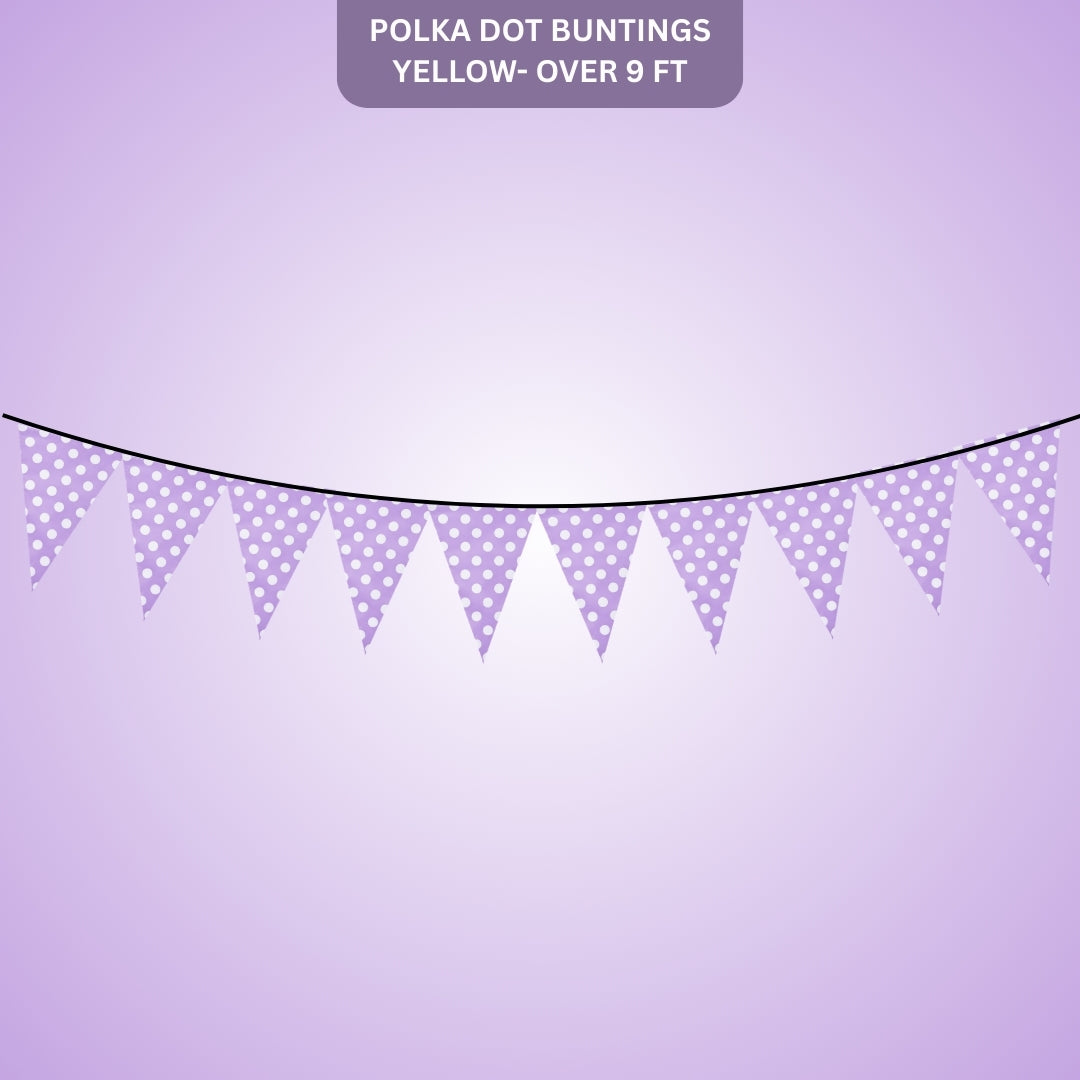 Polka Dot Buntings Purple - 9 FT - 1PC