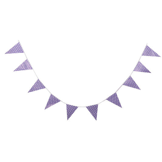 Polka Dot Buntings Purple - Over 9 FT