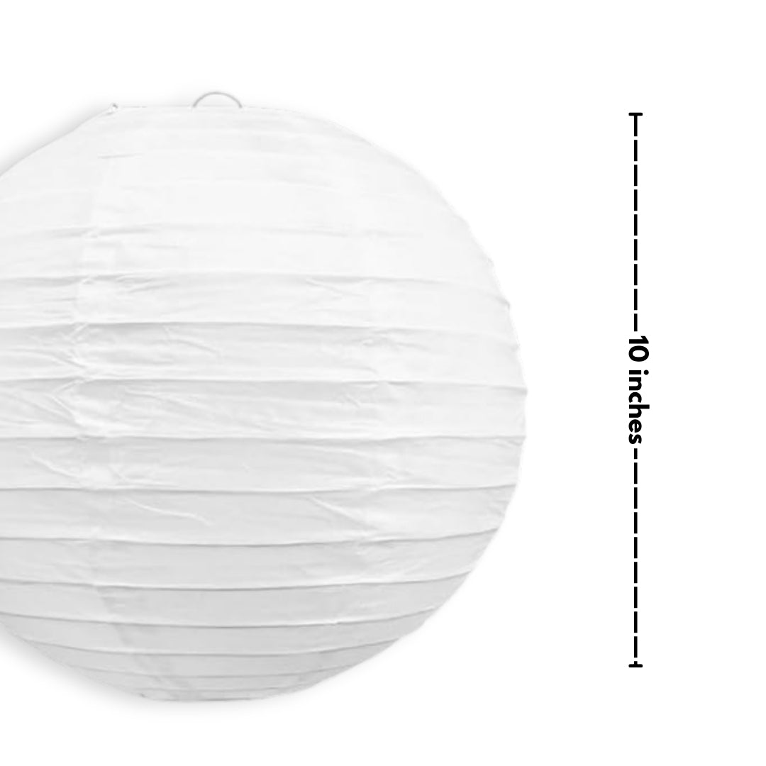 White Paper Lanterns Small - 10 inches - 1PC