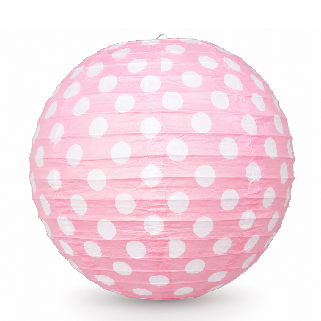 Polka Dot Pink Lanterns 14 - Pack of 1