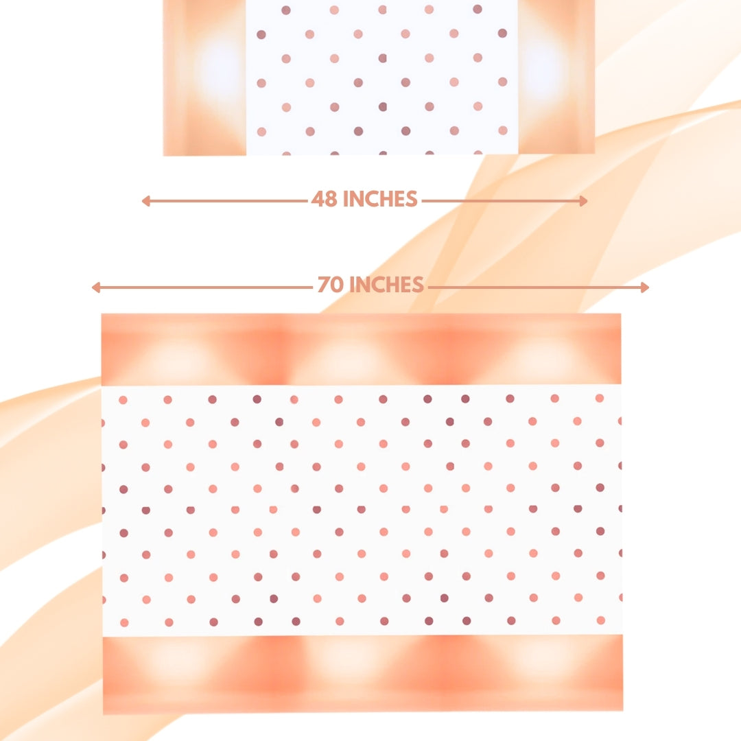 Pink Tablecover with Golden Polka Dot 54inx72in - 1PC