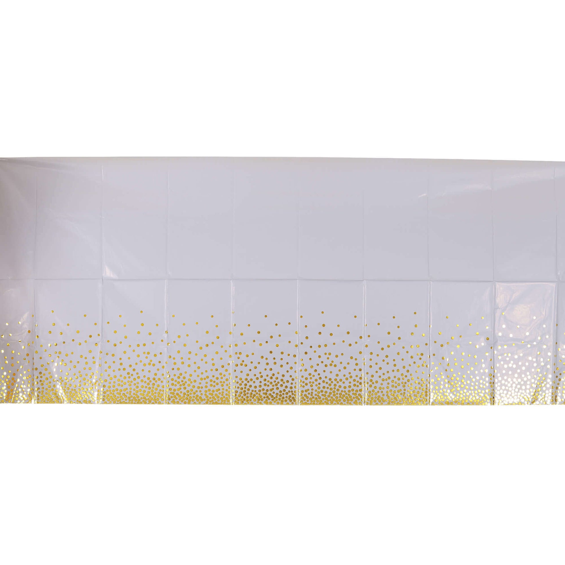 White Tablecover w/Golden Polka Dot 54inx72in