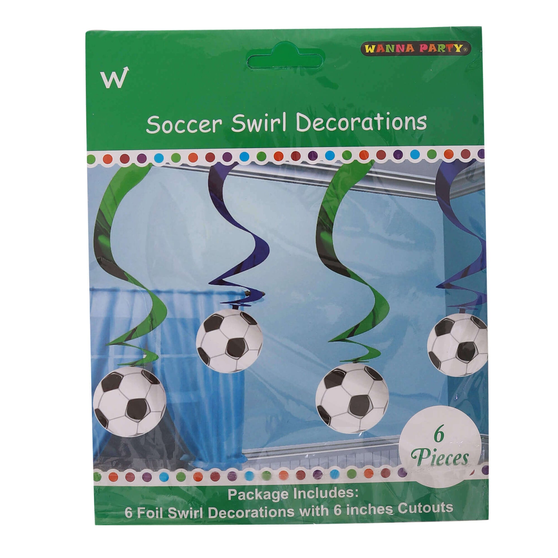 Soccer Swril Decoration - 6PC