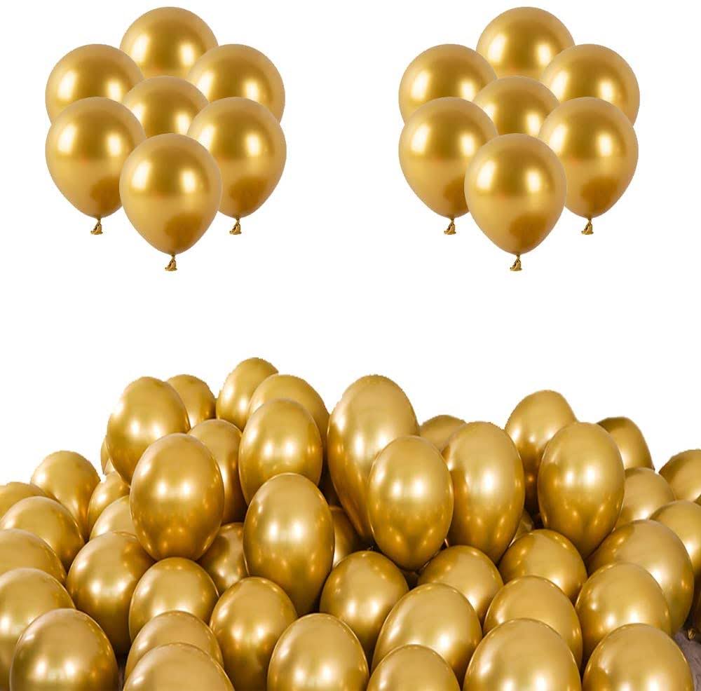 9" Chrome Gold Balloons - 20PC