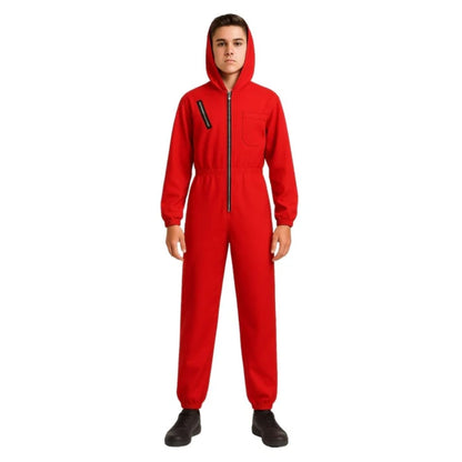 Money Heist Red Zipper Costume for Adults - 1PC