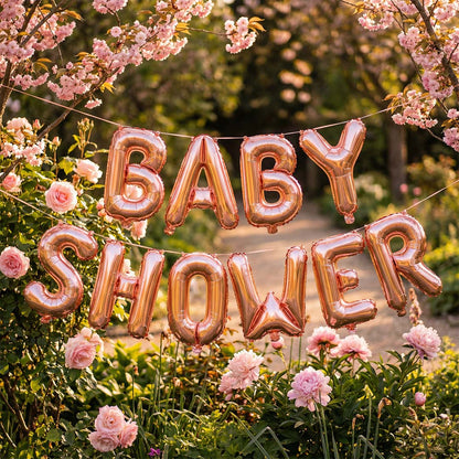 Rose Gold Baby Shower Balloon Banner