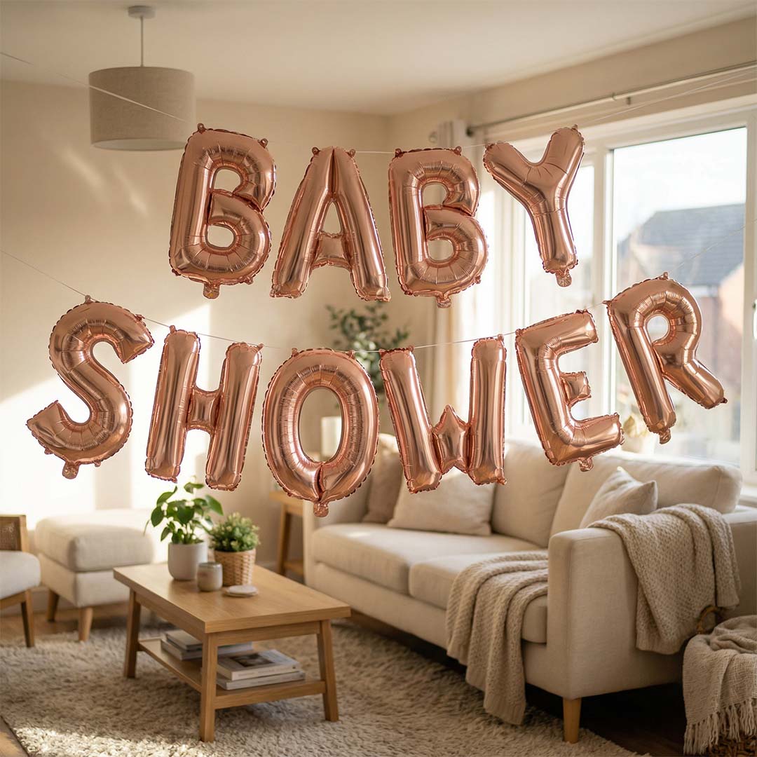 Rose Gold Baby Shower Balloon Banner