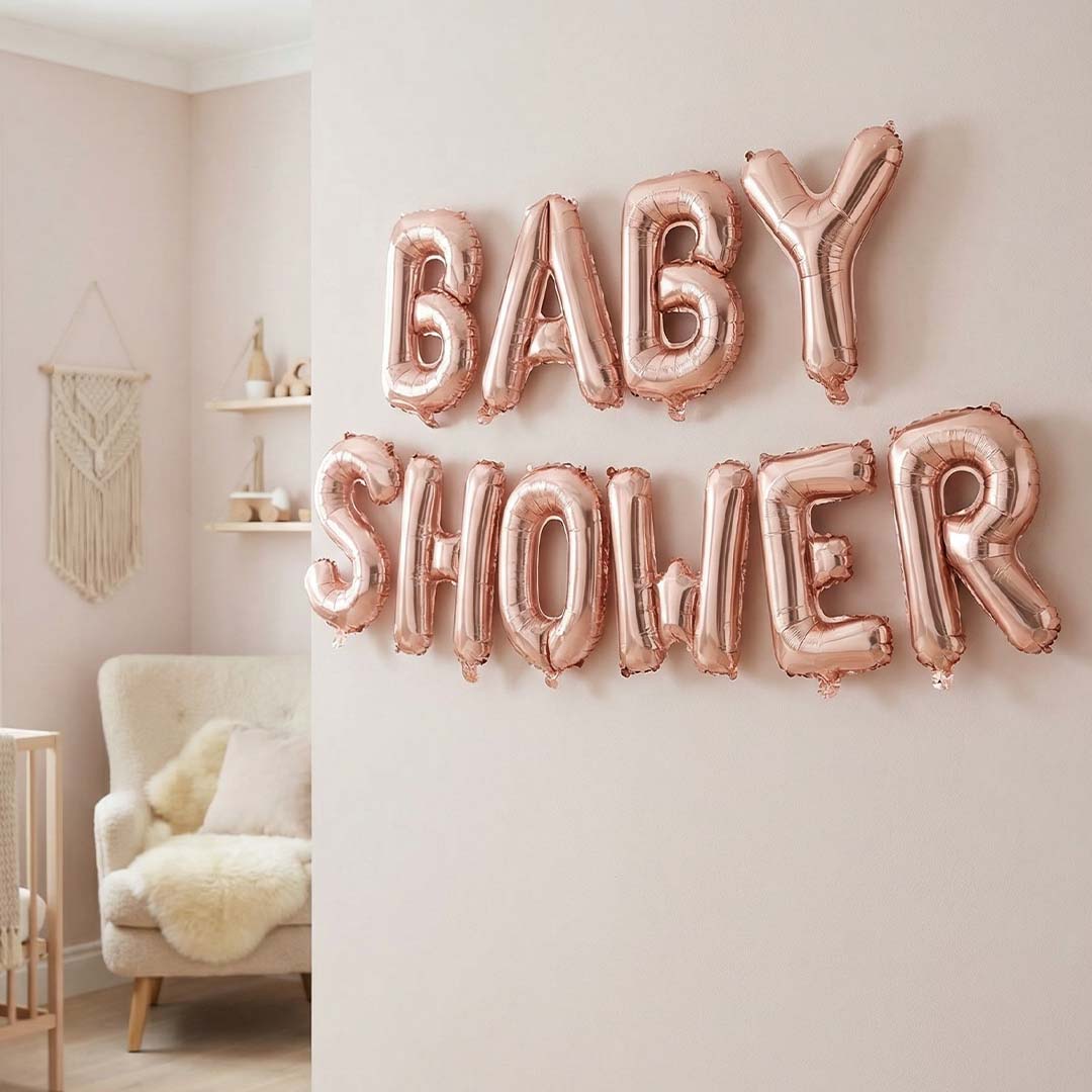 Rose Gold Baby Shower Balloon Banner